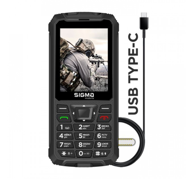 Мобильный телефон Sigma X-treme PR68 Type-C Black (4827798122419)