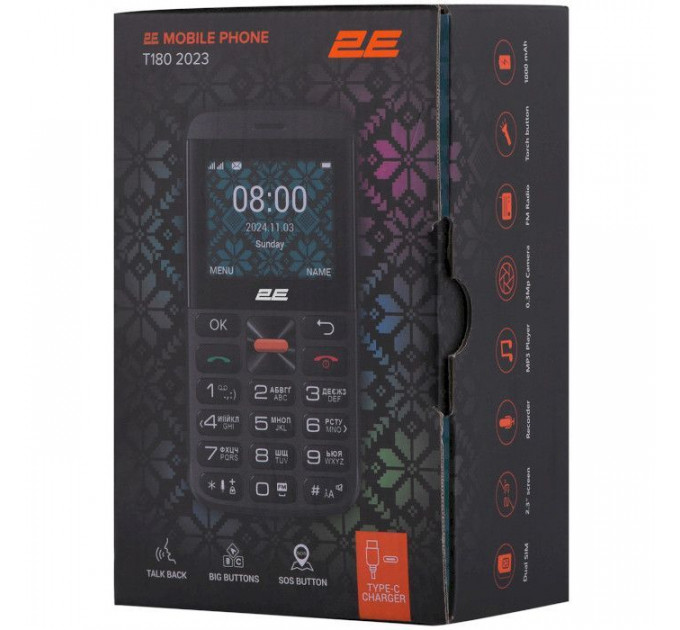 Мобільний телефон 2E T180 MAX Black (688130251051)