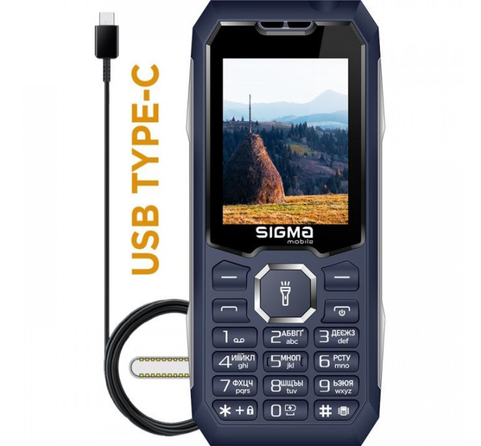 Мобильный телефон Sigma X-style 341 BRO Type-C Blue (4827798368428)