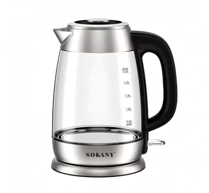 Електрочайник Sokany Electric Kettle 2000W 2l прозорий чайник SKSH1069
