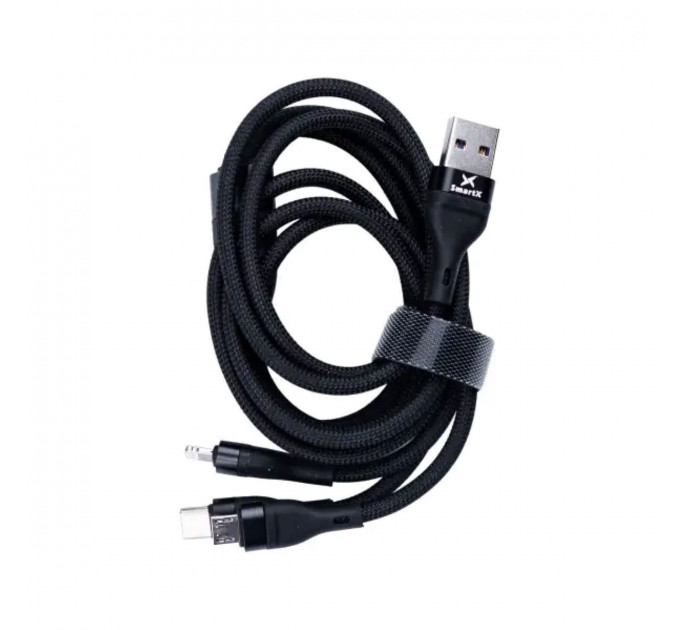 Кабель для заряджання 3-in-1 microUSB/Type-C/Lightning UR521