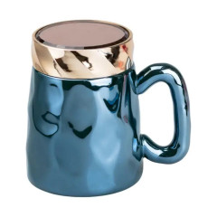 Чашка з кришкою 450 мл фарфору в дзеркальній глазурі Зелена HP7195GR Чашка з кришкою 450 мл фарфору в дзеркальній глазурі Зелена HP7195GR