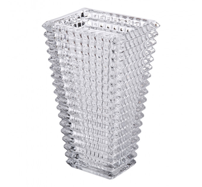 Прямокутна декоративна скляна ваза 13,5 x 10 x 22 см. HP-1722