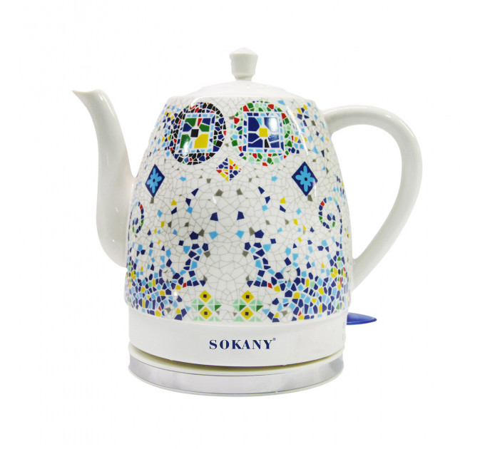 Електричний чайник Sokany SK-09008 1,5 літра безшумний Білий