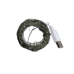 Гірлянда роса 20 метрів USB на 200 led світлодіодів крапля на зеленому дроті жовта USB200L20MGY