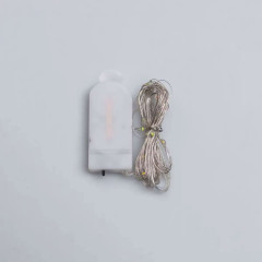 Світлодіодна гірлянда Роса 3 метри на батарейках 30 led нитка на білому дроті біла 30L3MWW