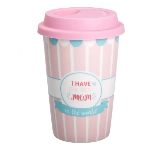 Стакан порцелянаовий 420 мл з силіконовою кришкою I have the best mom RX-N240288HM
