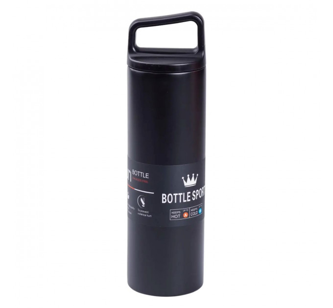 Термос металевий 500 мл Bottle Sport із вакуумною ізоляцією чорний HPGM5009B
