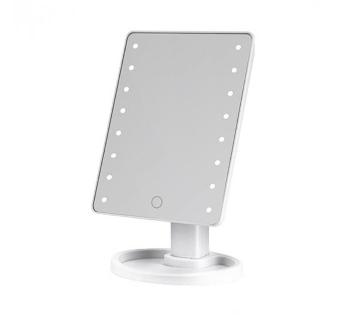 Зеркало косметичне 21х16 см 16 LED Чорне HP-10-3AW