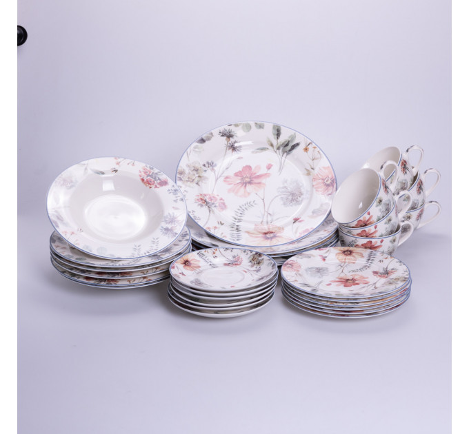 Столовий сервіз з фарфору Fleur на 6 осіб 30 предметів HP-HK-5
