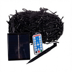 Новорічна гірлянда вулична 50 м 500 LED з сонячною батареєю чорний провід Мультиколор SB500L50MBML