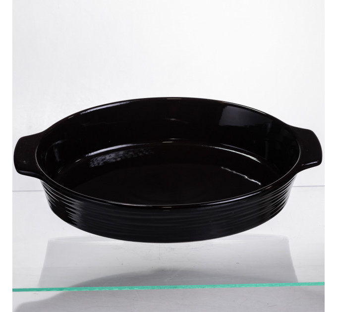 Форма для запікання овальна 36×22.5×7 (см) форма для духовки 2 літри Чорний SH1290