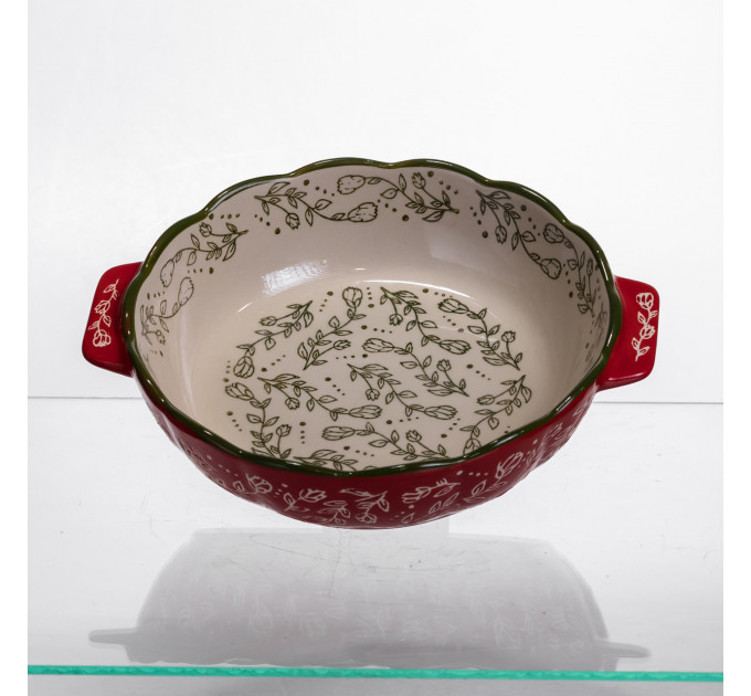 Форма для запікання Vintage 900 мл кругла з ручками Червона HM04-06 Форма для запікання Vintage 900 мл кругла з ручками Червона HM04-06