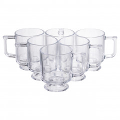 Набір чашок 6 шт для чаю та кофе Goblet по 300 (мл) кухлі скляні Прозорий HP-19-L6