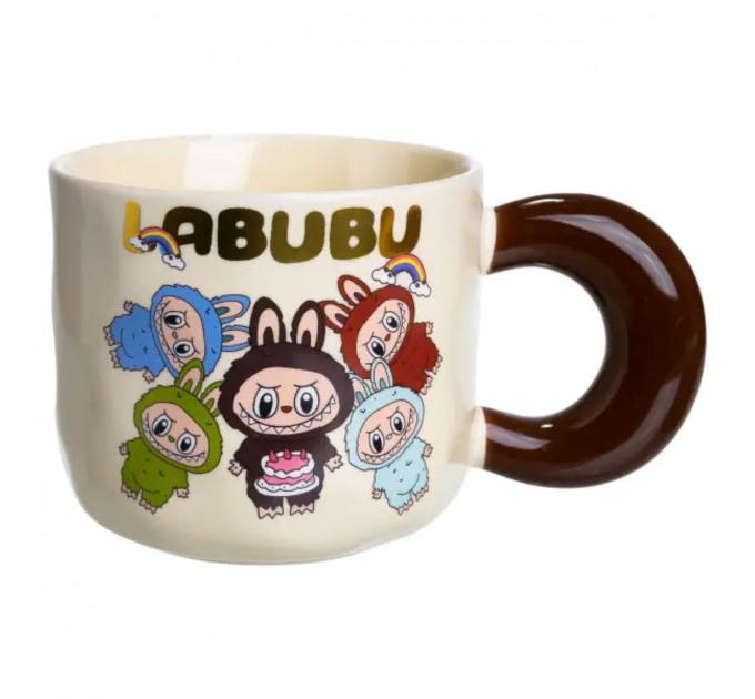 Чашка фарфорова Labubu 400 (мл) подарункова кружка прикольна чашка для дітей на подарунок FM-21