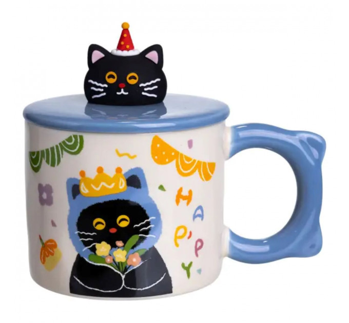 Чашка фарфорова з кришкою Kitten's Birthday 400 (мл)