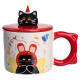 Чашка порцелянова з кришкою Kitten's Birthday 400 (мл) подарункова кружка прикольна чашка для дітей на подарунок Червоний FM-24D