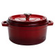 Каструля чавунна 3.5 л емальована Ø24 см з кришкою HP-1-1-RED