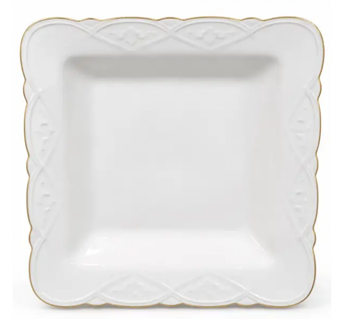 Тарілка квадратна 22×22 (см) фарфорова плоска Білий 120-YH-HG005