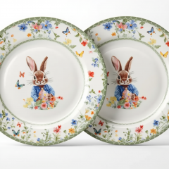 Набір обідніх тарілок пасхальних Garden Rabbits порцелянові 25 см HP-7323-5