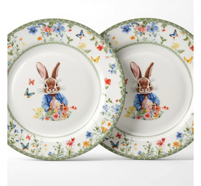 Набір обідніх тарілок пасхальних Garden Rabbits порцелянові 25 см HP-7323-5