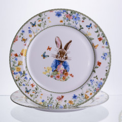 Набір обідніх тарілок пасхальних Garden Rabbits порцелянові 25 см HP-7323-5A