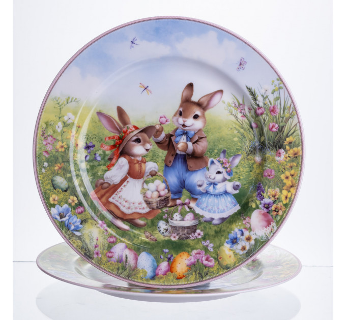 Набір обідніх тарілок Rabbit Family порцелянових 2штуки 25см HP-7323-10