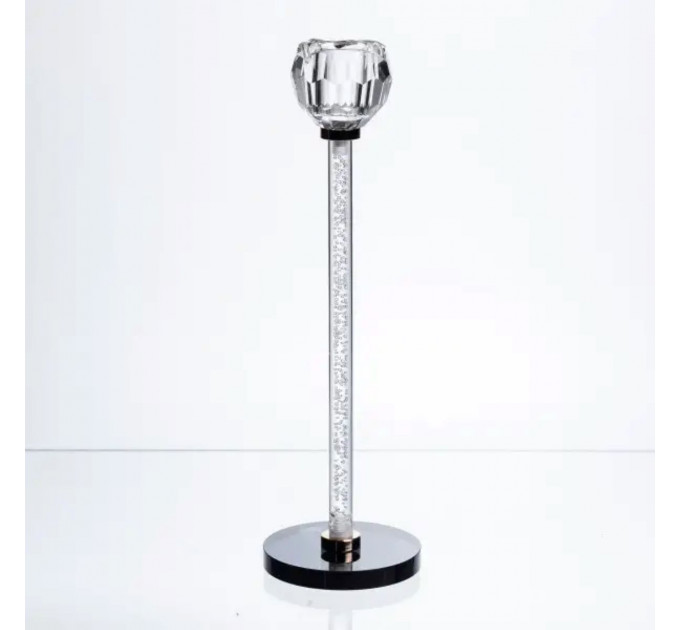 Підсвічник скляний Crystal Pillar 27 см на круглій основі HP-7-25