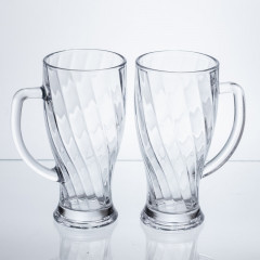 Набір кухлів для пива Glass Mug скляних 2 штуки по 420 мл HP-17-59