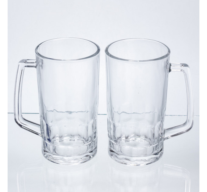 Набір кухлів для пива Patterned Stein скляних 2 штуки по 530 мл HP-17-61