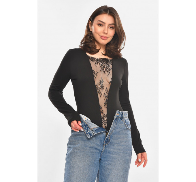 Боді жіноче однотонне чорного кольору Fashion M Чорний (213759)