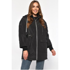 Куртка жіноча батальна демісезонна чорного кольору Exclusive 2047 48 Чорний (186196)
