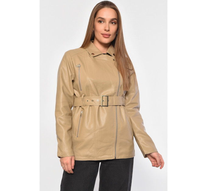 Куртка жіноча з екошкіри кольору мокко Dolgih Store 8066 S Мокко (186900)