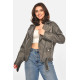 Куртка-косуха жіноча з екошкіри графітового кольору Fashion W6616 L Графит (214012)