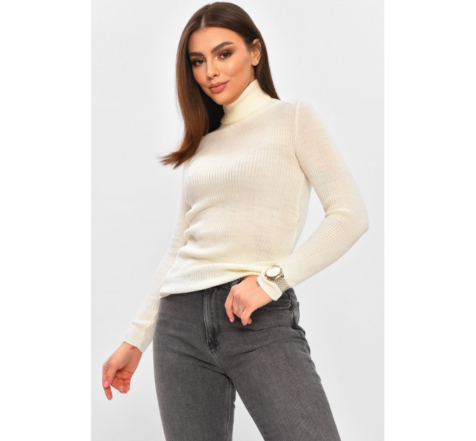 Гольф жіночий однотонний молочного кольору Fashion 4652 42-44 Молочний (206546)