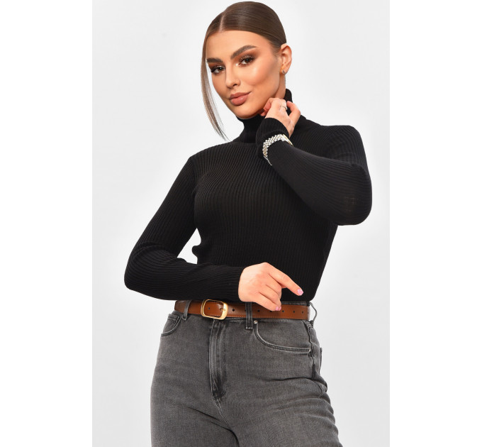 Гольф жіночий однотонний чорного кольору Fashion 4652 42-44 Чорний (206547)