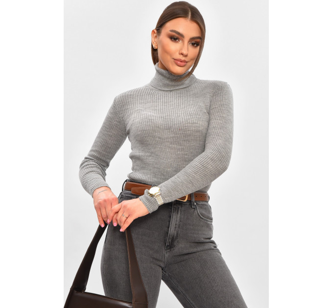 Гольф жіночий однотонний сірого кольору Fashion 4652 42-44 Сірий (206555)