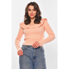 Кофта жіноча з рюшами однотонна рожевого кольору Fashion 7138 42-44 Рожевий (210185)