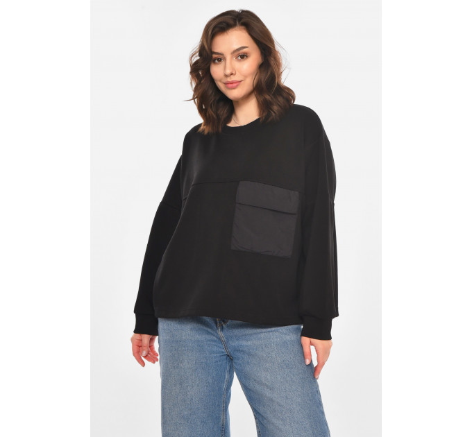 Кофта жіноча однотонна чорного кольору Fashion 2702 OneSize Чорний (212397)