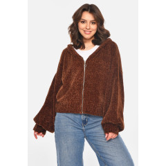 Кофта жіноча однотонна коричневого кольору Fashion 42-44 Коричневий (212611)