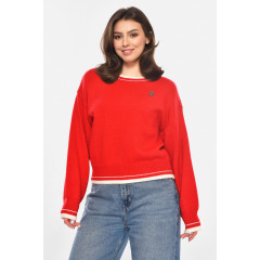 Светр жіночий в'язаний червоного кольору Fashion OneSize Червоний (213673)