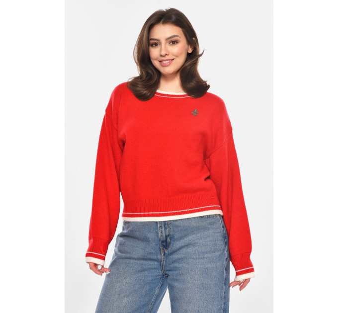 Светр жіночий в'язаний червоного кольору Fashion OneSize Червоний (213673)