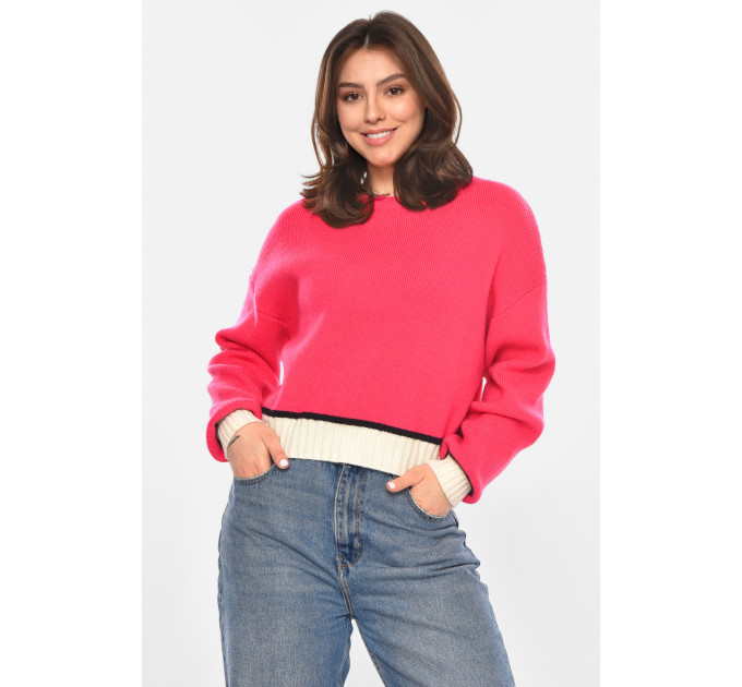 Светр жіночий в'язаний рожевого кольору Fashion OneSize Рожевий (213674)