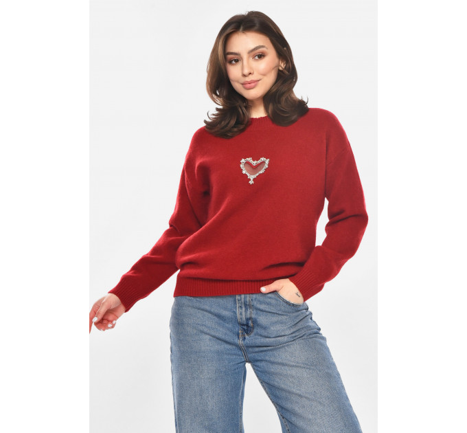 Кофта жіноча однотонна бордового кольору Fashion 1 Бордовий (213790)