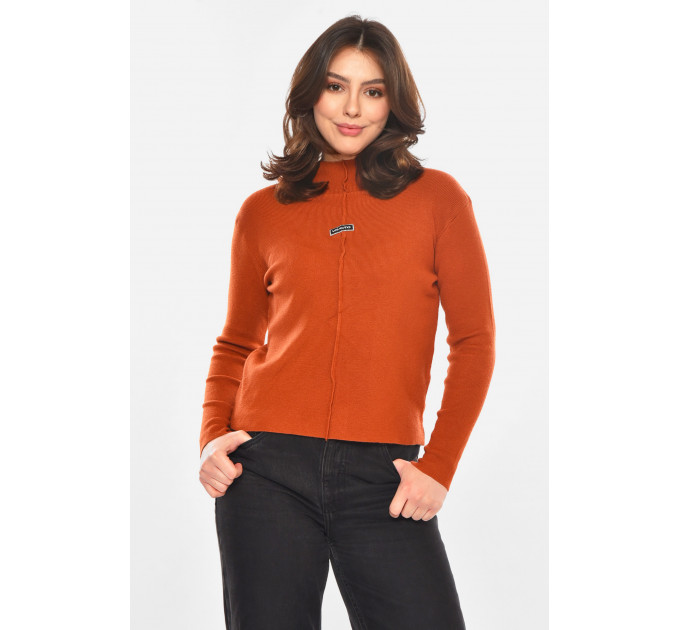Кофта жіноча коричневого кольору з принтом Fashion M Коричневий (213811)