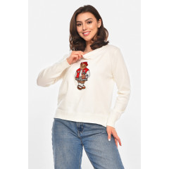 Светр жіночий білого кольору з принтом Fashion 2609 OneSize Білий (214009)