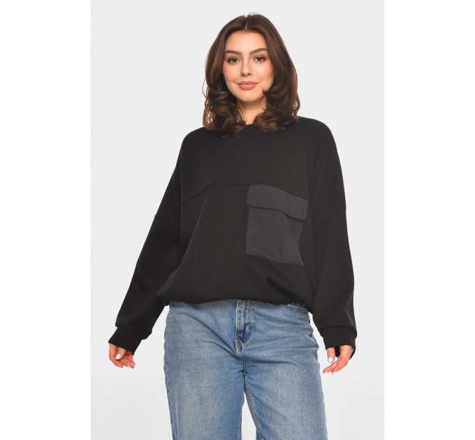 Кофта жіноча однотонна чорного кольору Fashion AX2702 OneSize Чорний (214028)
