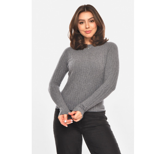 Кофта жіноча однотонна сірого кольору Fashion 2408 OneSize Сірий (214034)