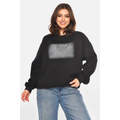 Батник жіночий чорного кольору з принтом Fashion NS117 XL Чорний (214041) Батник жіночий чорного кольору з принтом Fashion NS117 XL Чорний (214041)