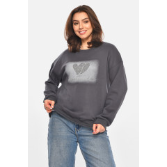 Батник жіночий сірого кольору з принтом Fashion NS117 XL Сірий (214042) Батник жіночий сірого кольору з принтом Fashion NS117 XL Сірий (214042)